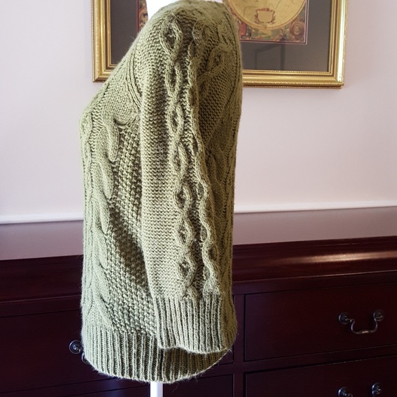 J. Crew Merino and Alpaca Chunky Knit Army Green M - Picture 5 of 5